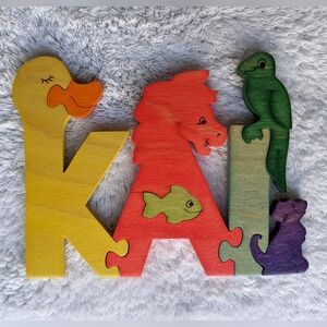 Zoodonyms Name Art, "Kai" Wooden Decor